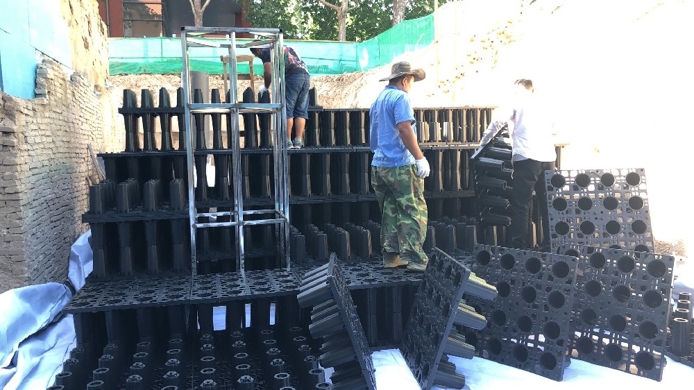 北京體育大學新建武術館360方雨水收集設備1號池完成2號池